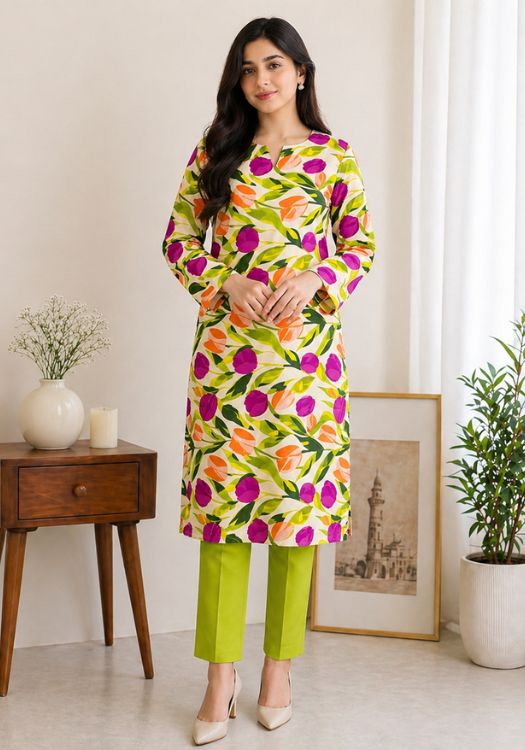 Lime Tulip Lawn 2-Piece Suit